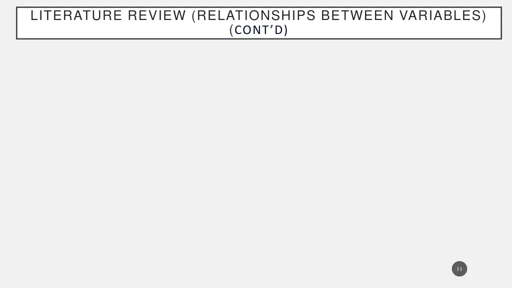 literature review relationships between variables 1