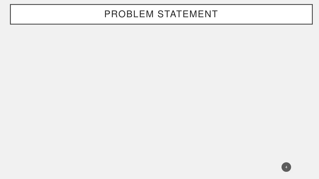 problem statement