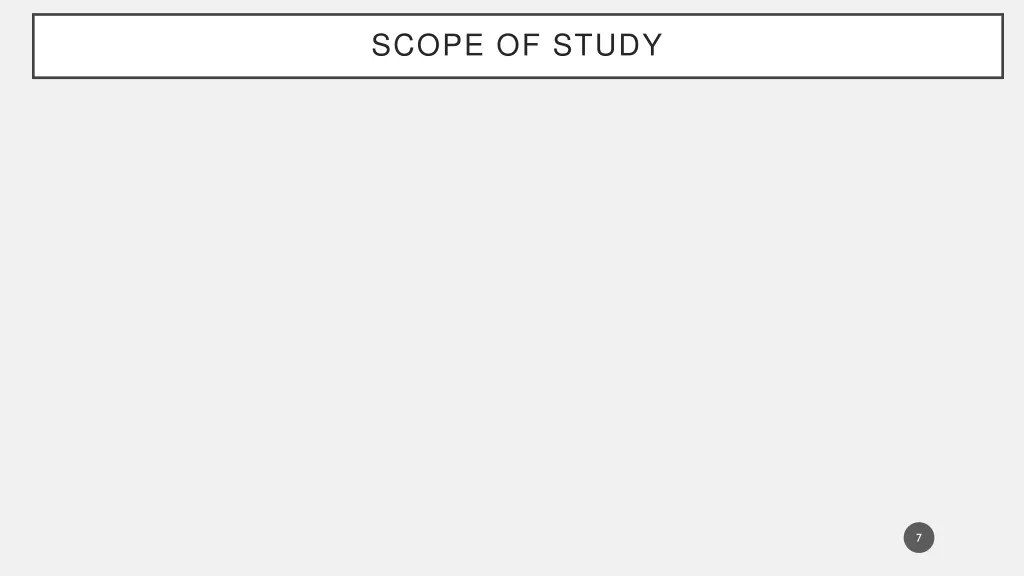 scope of study