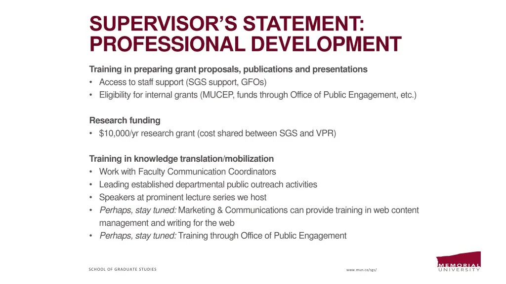 supervisor s statement professional development 1