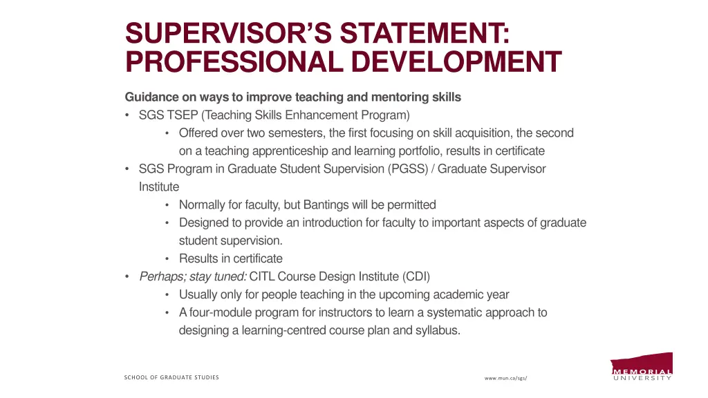 supervisor s statement professional development 3