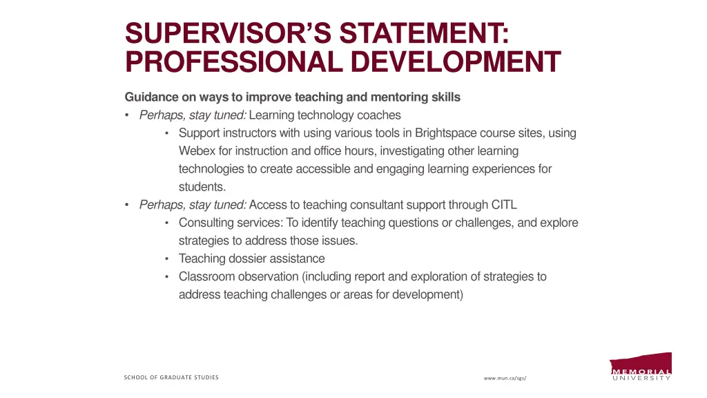 supervisor s statement professional development 4