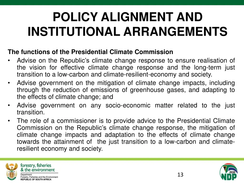 policy alignment and institutional arrangements 2