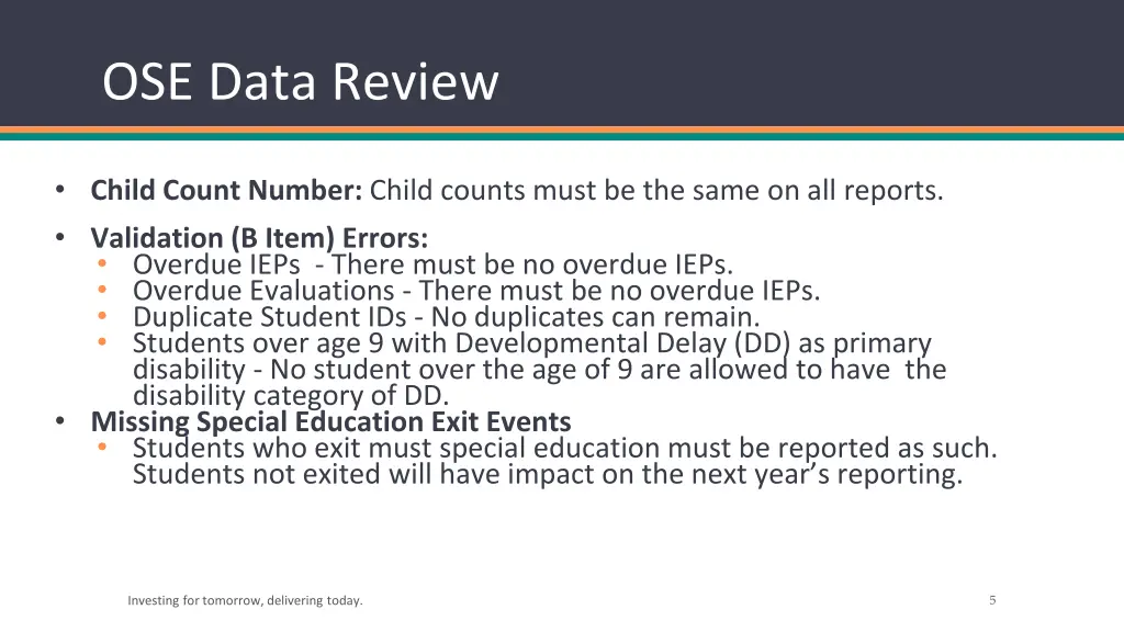 ose data review