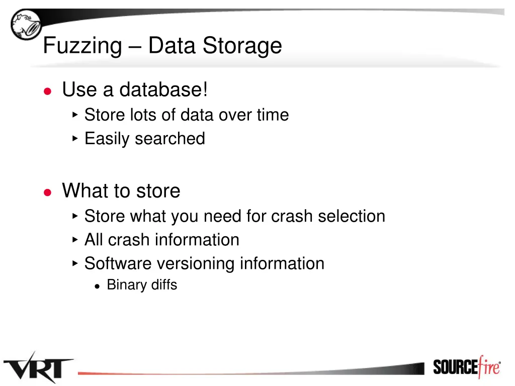 fuzzing data storage