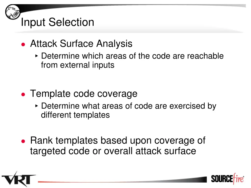 input selection