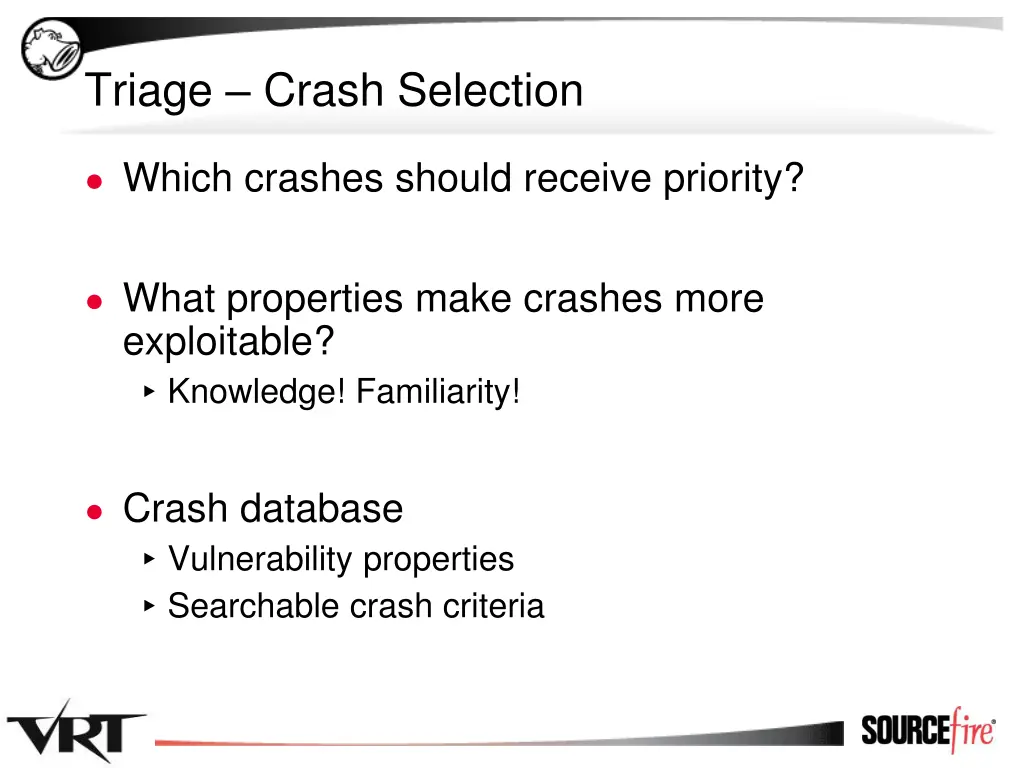 triage crash selection