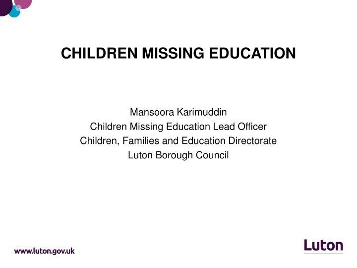 children missing education