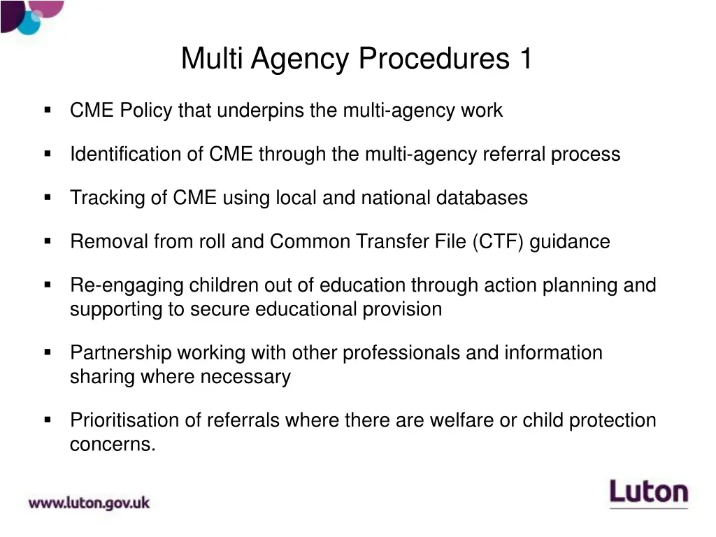 multi agency procedures 1