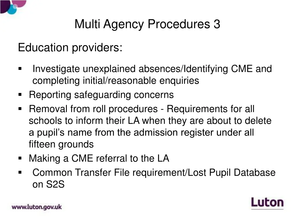 multi agency procedures 3