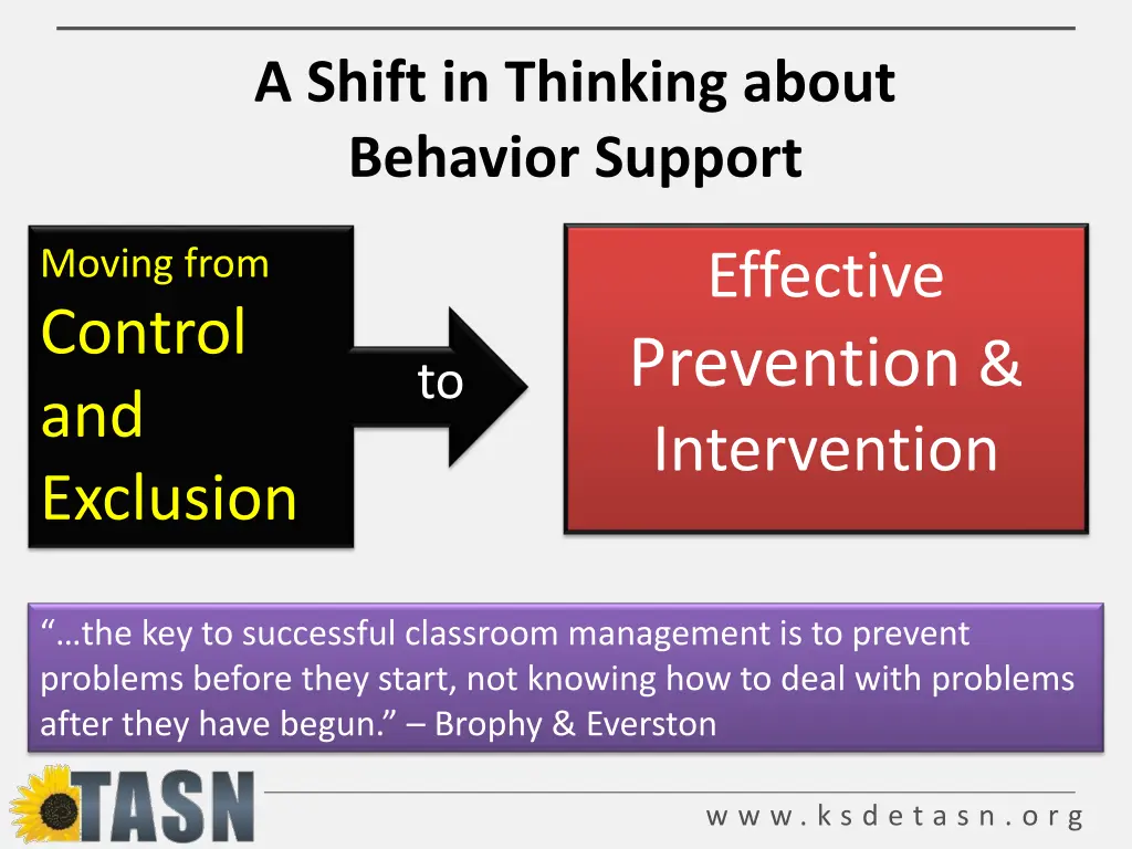 a shift in thinking about behavior support