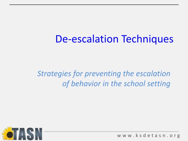 de escalation techniques