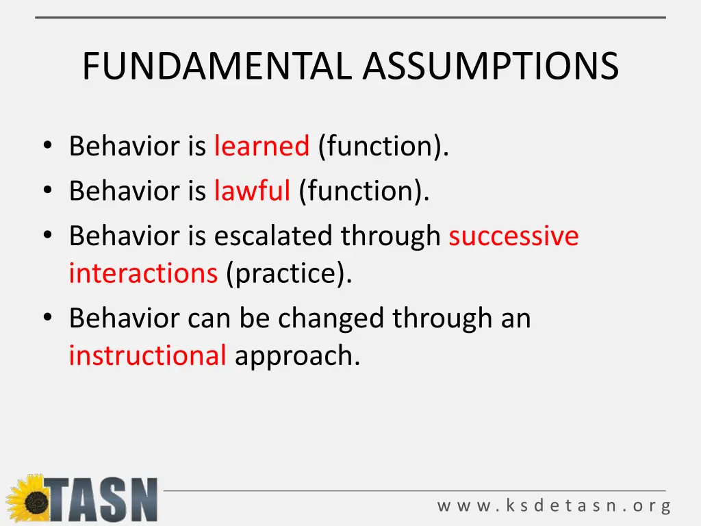 fundamental assumptions