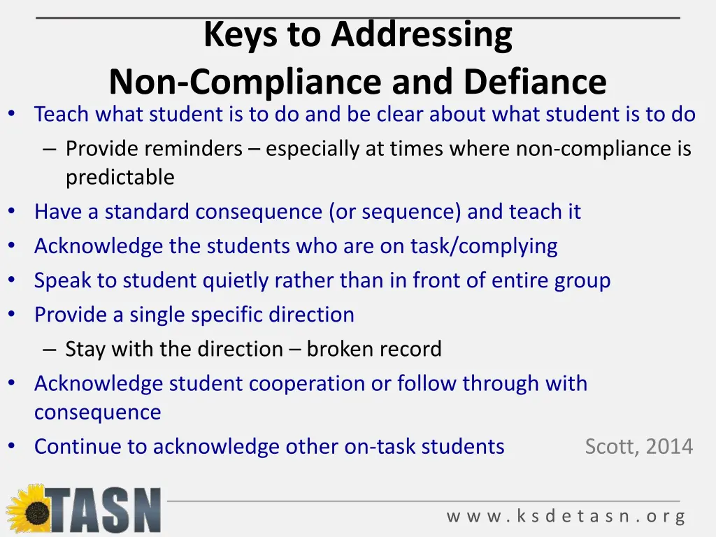 keys to addressing non compliance and defiance