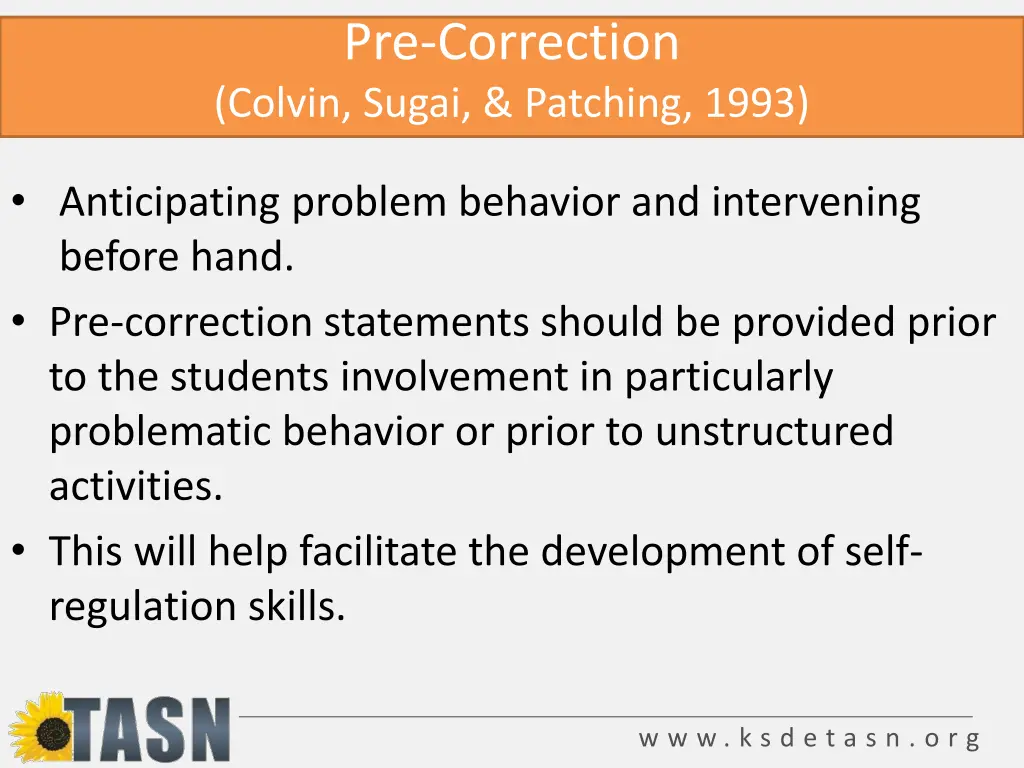 pre correction colvin sugai patching 1993