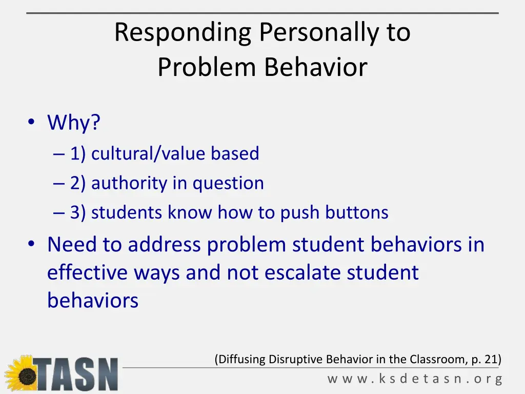 responding personally to problem behavior 1