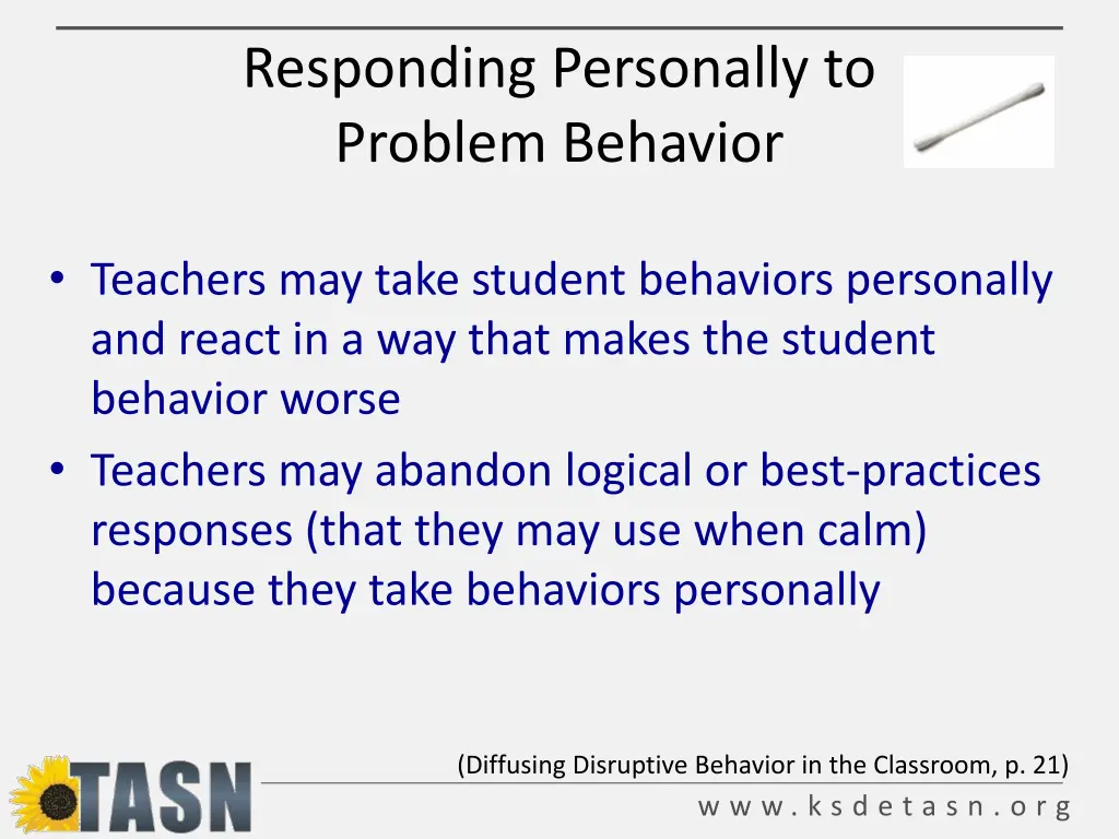 responding personally to problem behavior
