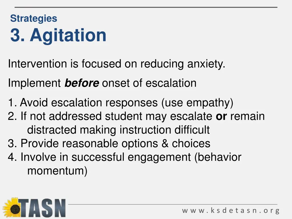 strategies 3 agitation