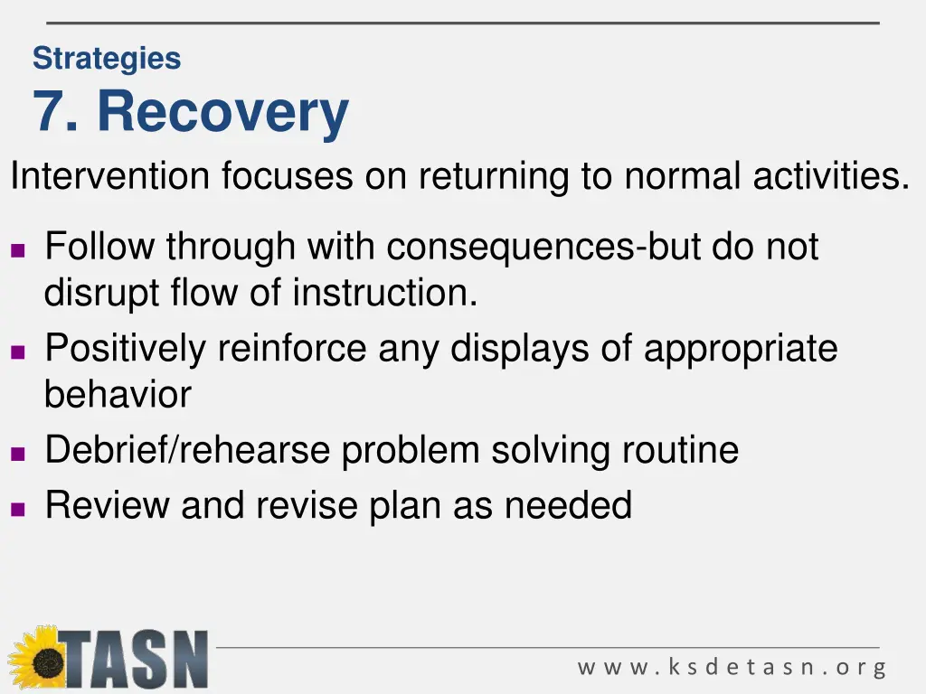 strategies 7 recovery intervention focuses