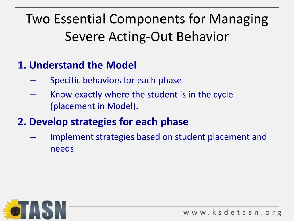 two essential components for managing severe