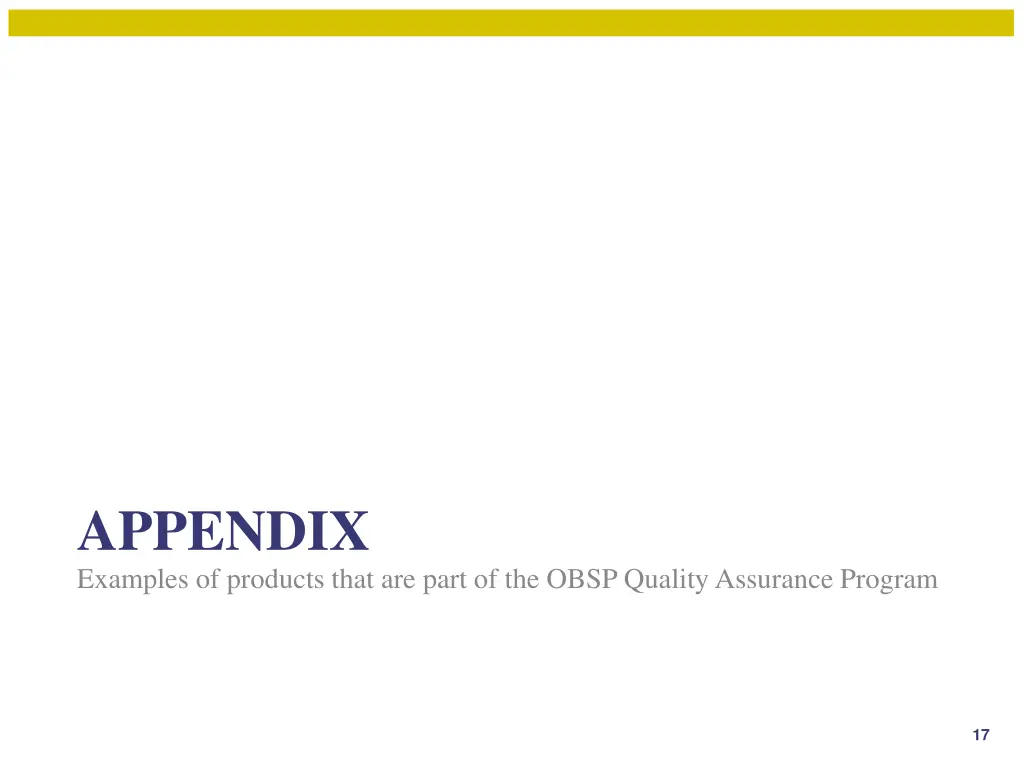 appendix examples of products that are part