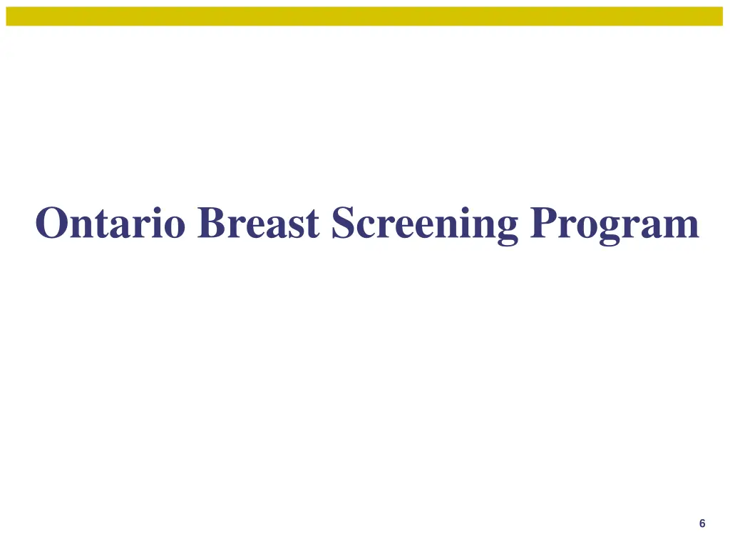 ontario breast screening program