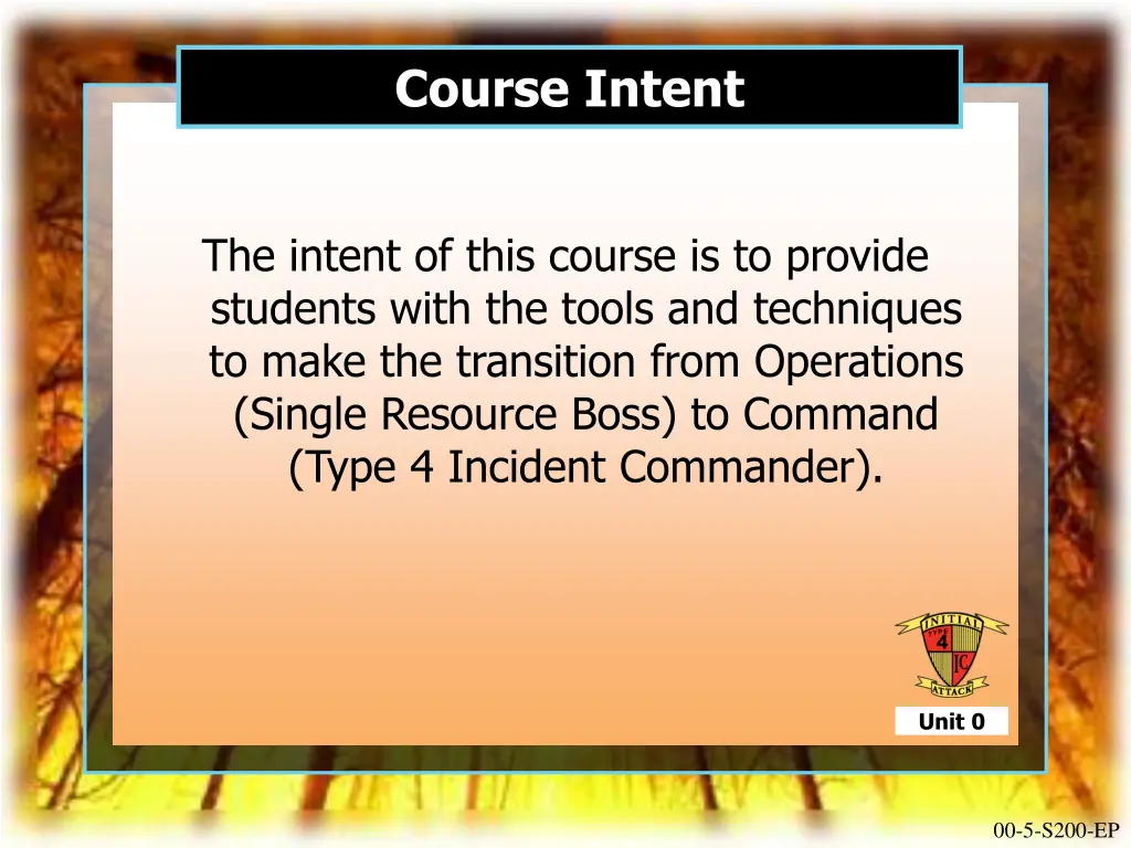 course intent