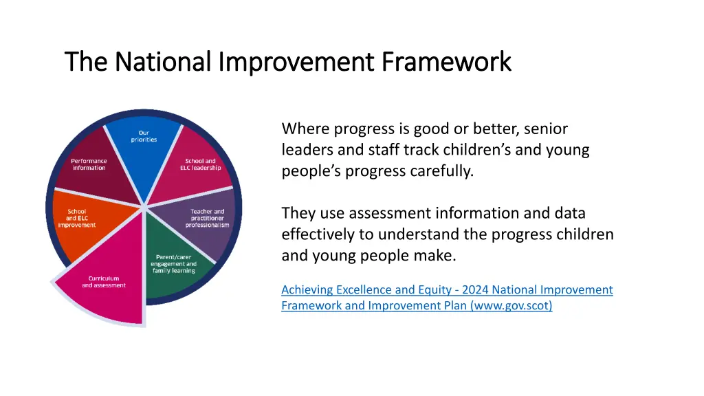 the national improvement framework the national