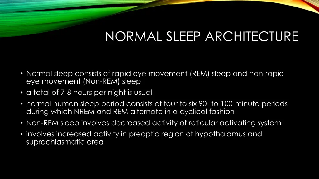 normal sleep architecture