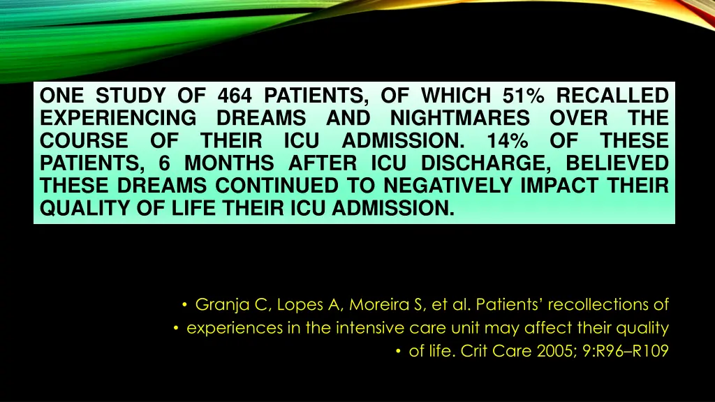 one study of 464 patients of which 51 recalled