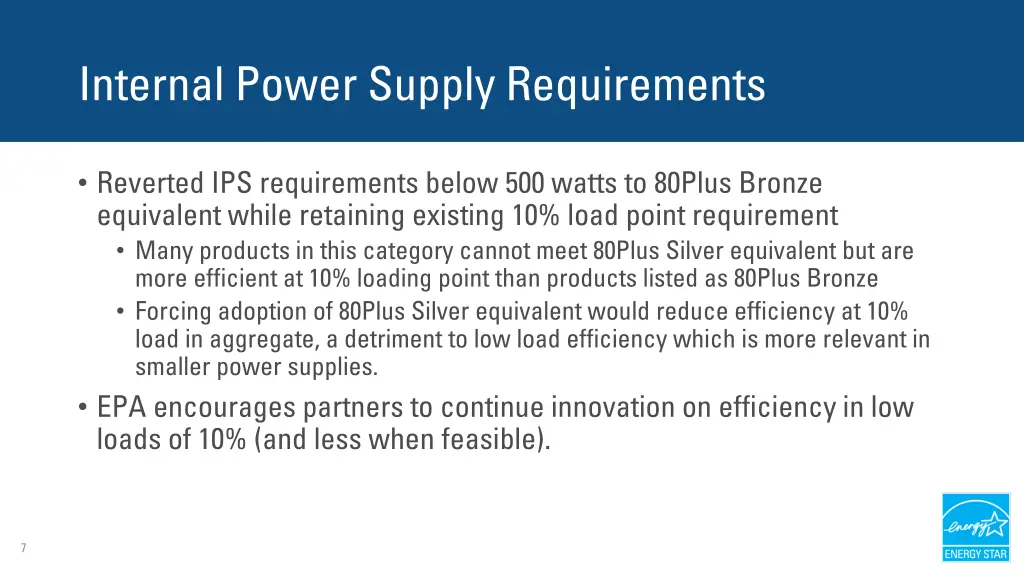 internal power supply requirements