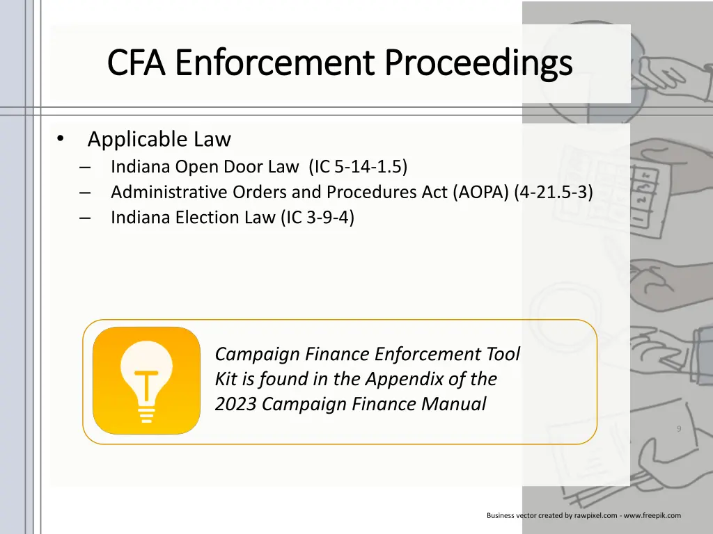 cfa enforcement proceedings cfa enforcement