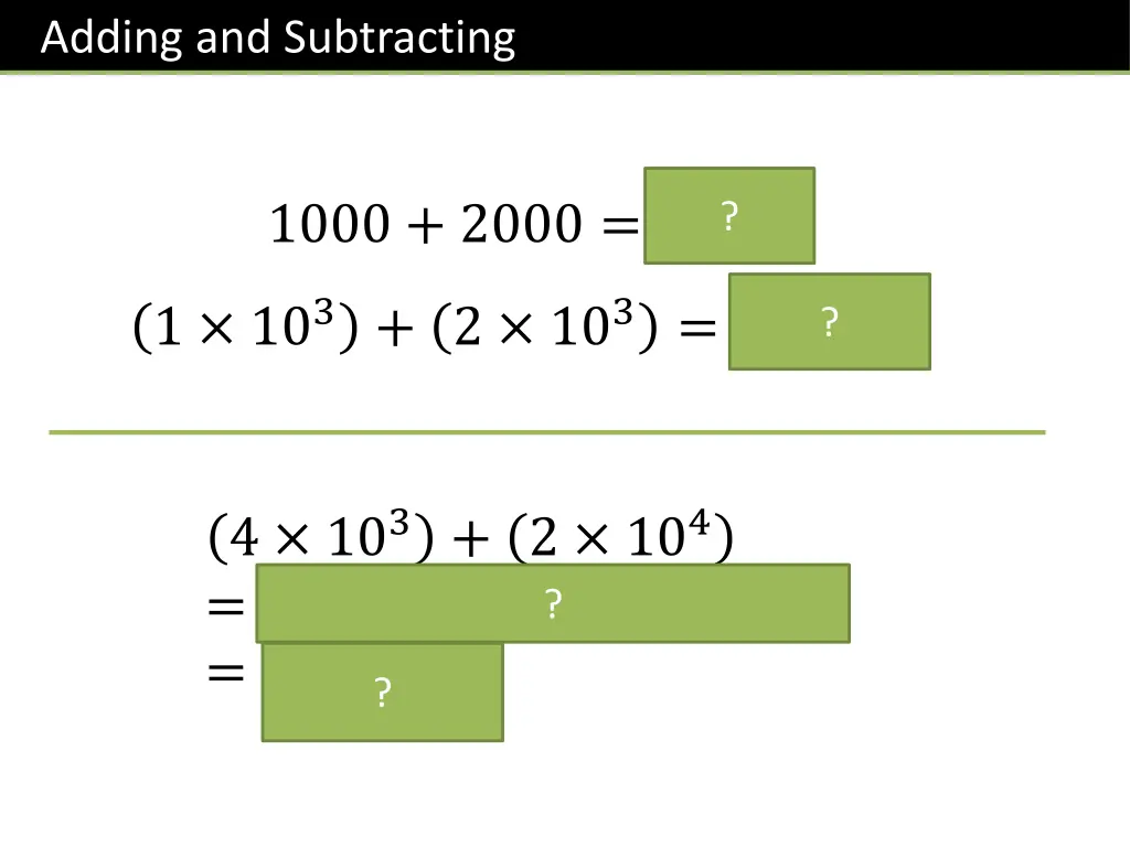 adding and subtracting