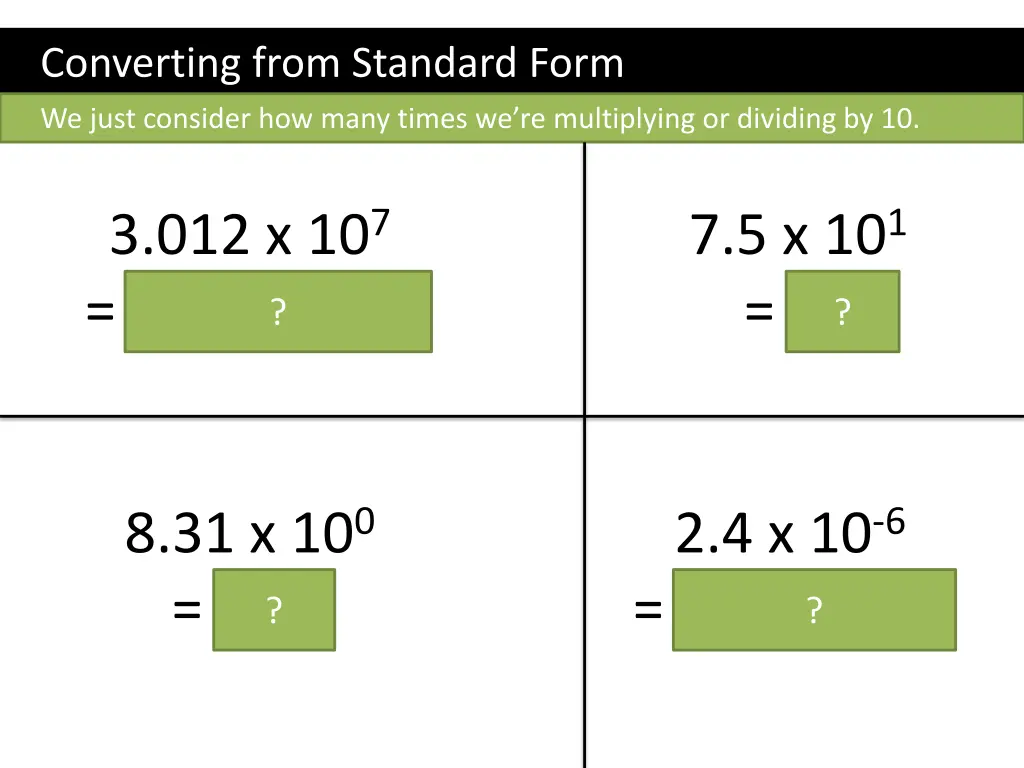 converting from standard form 1