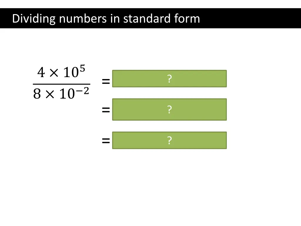 dividing numbers in standard form