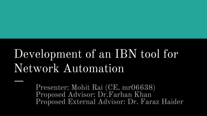 development of an ibn tool for network automation