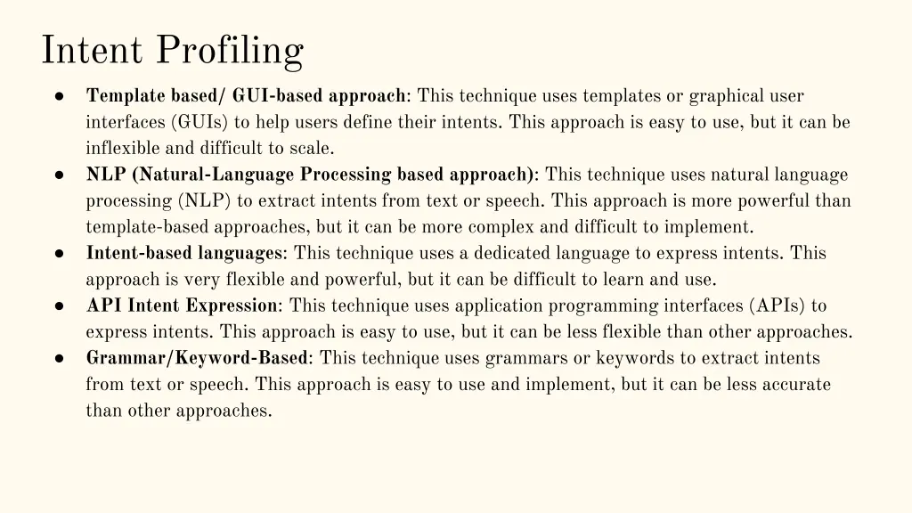 intent profiling