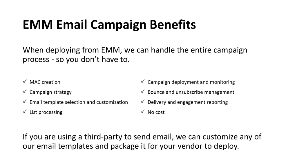 emm email campaign benefits