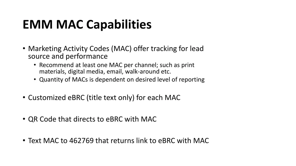 emm mac capabilities