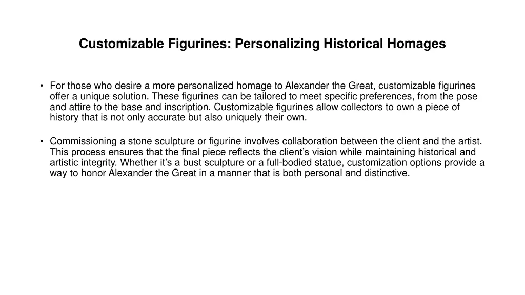 customizable figurines personalizing historical