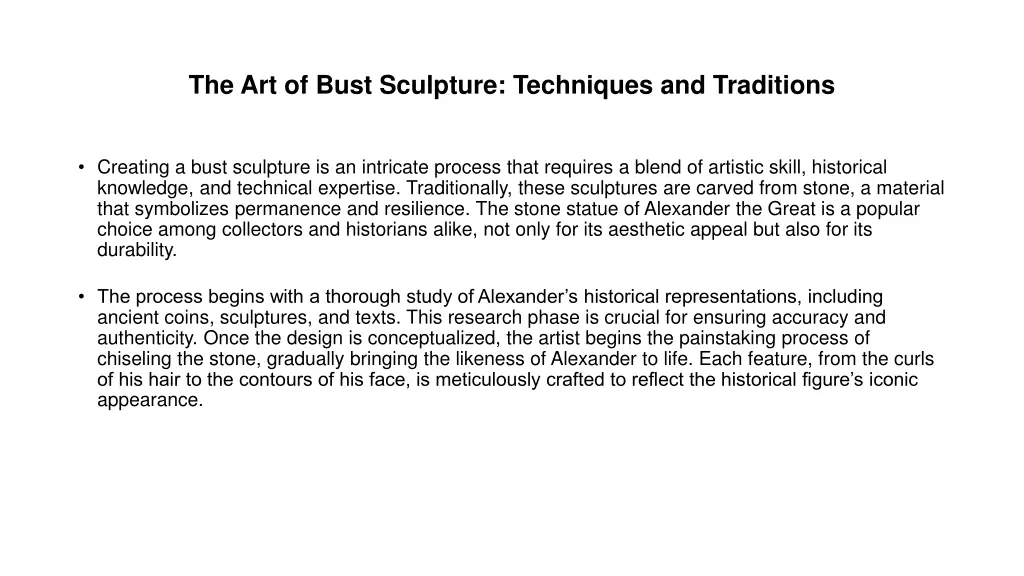 the art of bust sculpture techniques