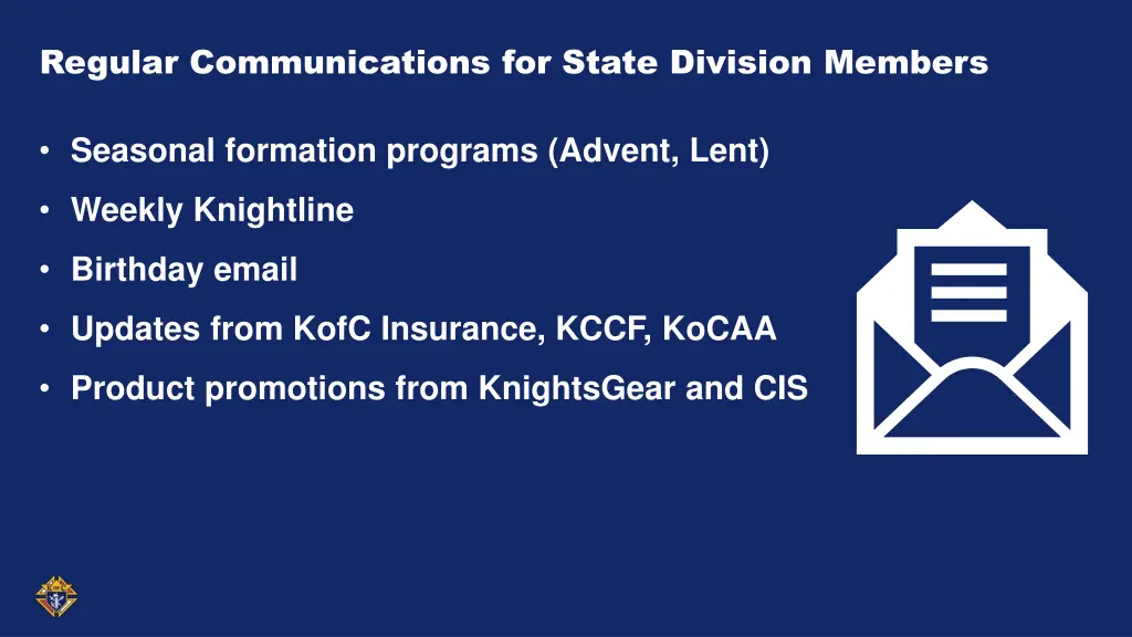 regular communications for state division members