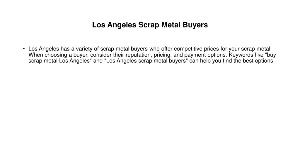 los angeles scrap metal buyers