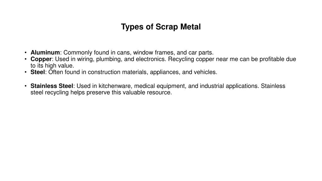 types of scrap metal