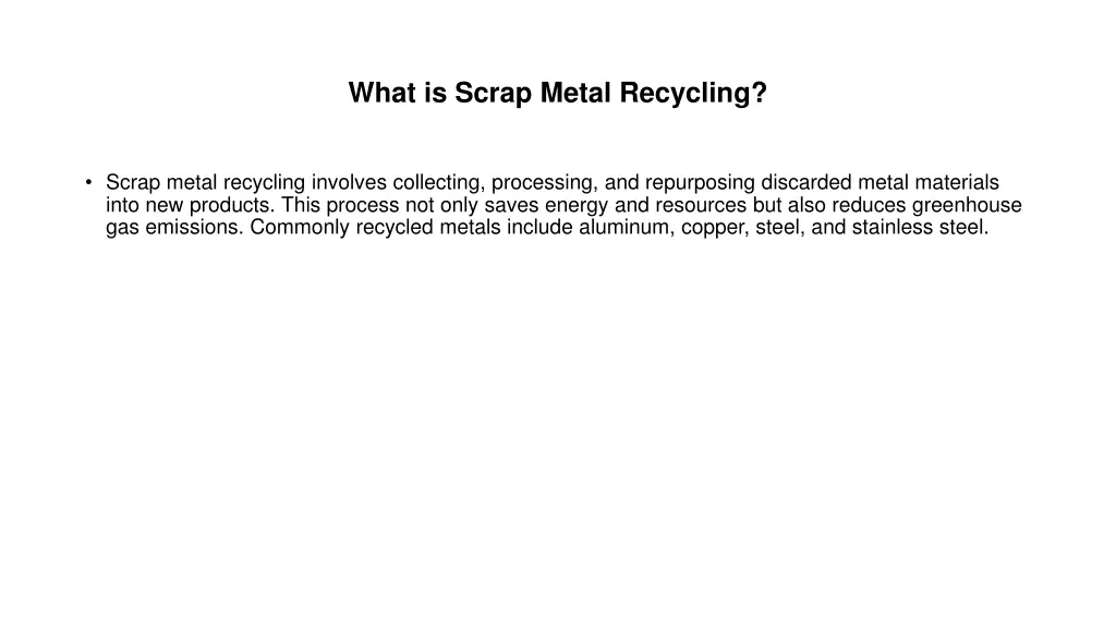 what is scrap metal recycling