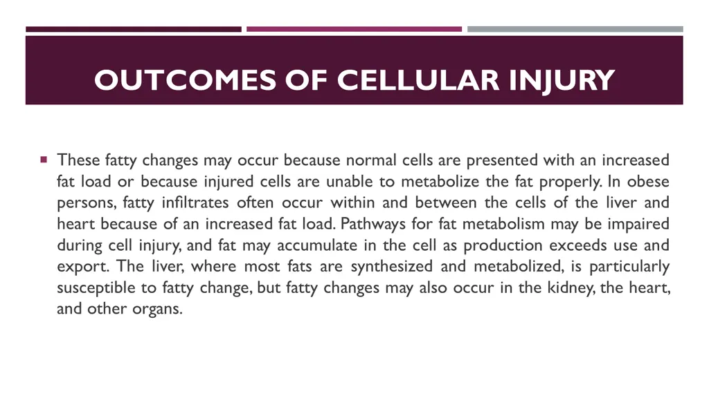 outcomes of cellular injury