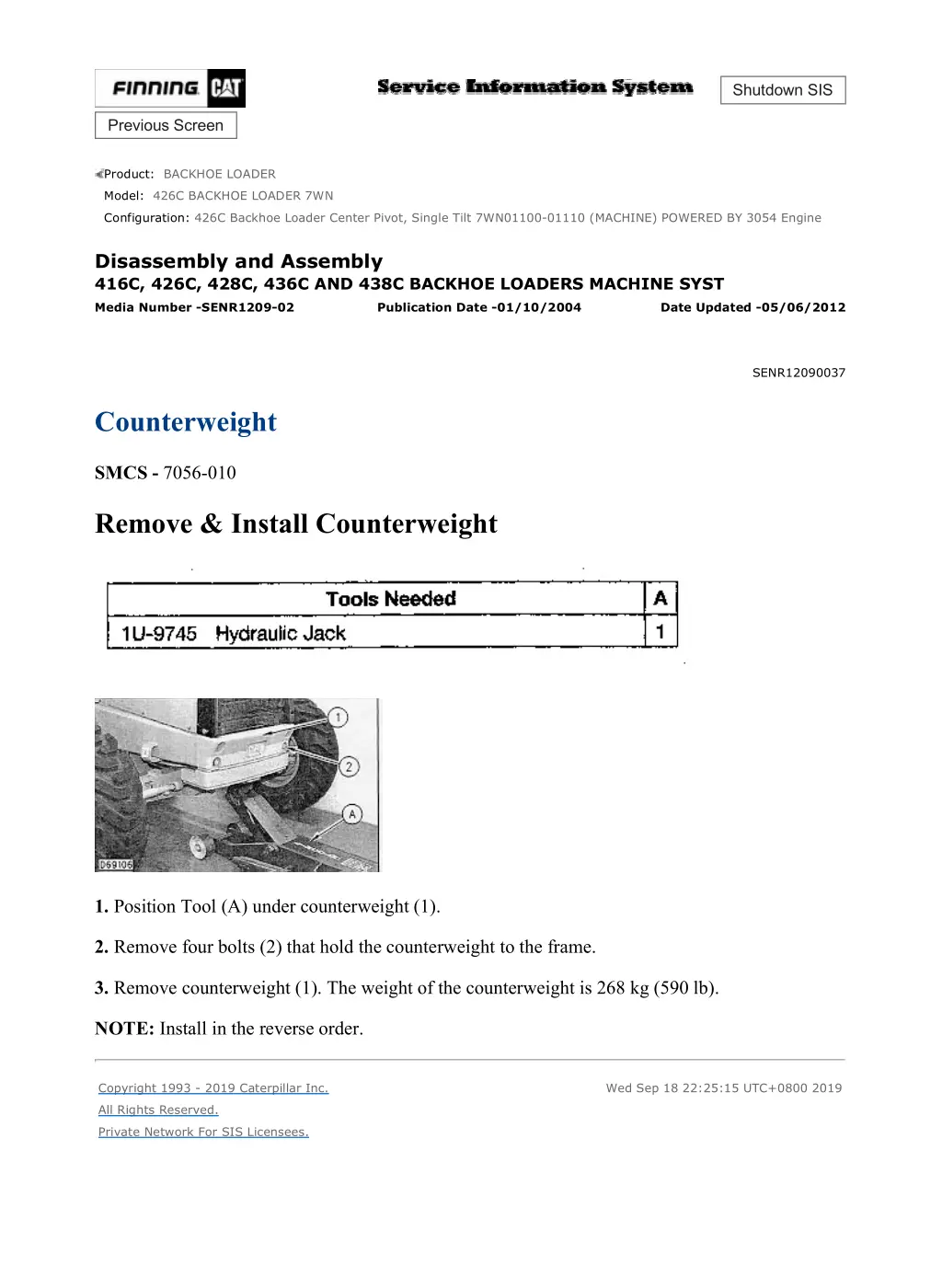 426c backhoe loader center pivot single tilt 23