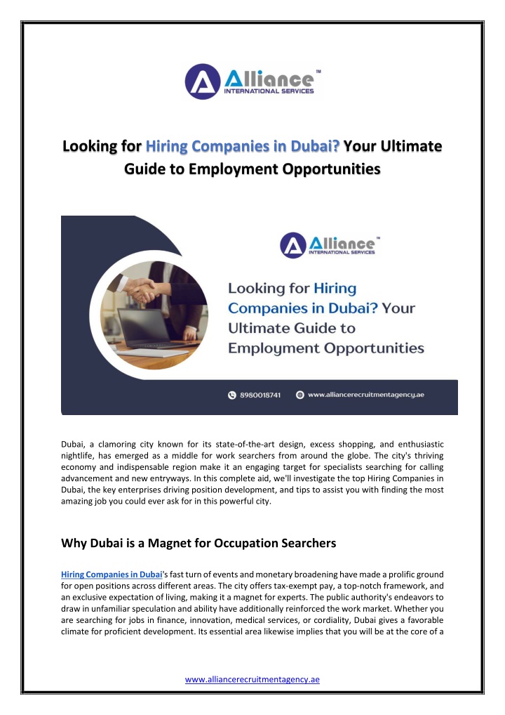 looking for hiring companies in dubai your