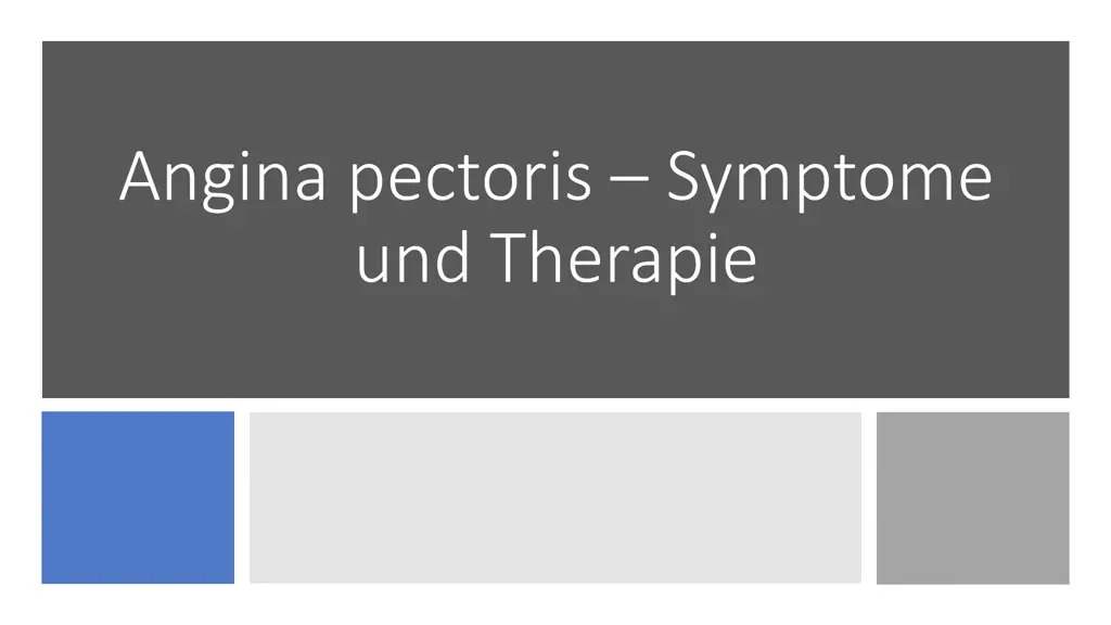 angina pectoris symptome und therapie