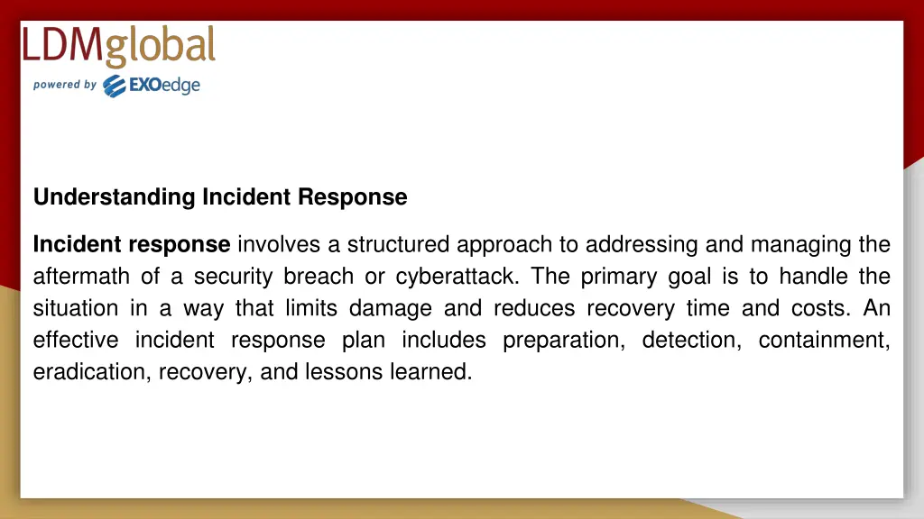 understanding incident response